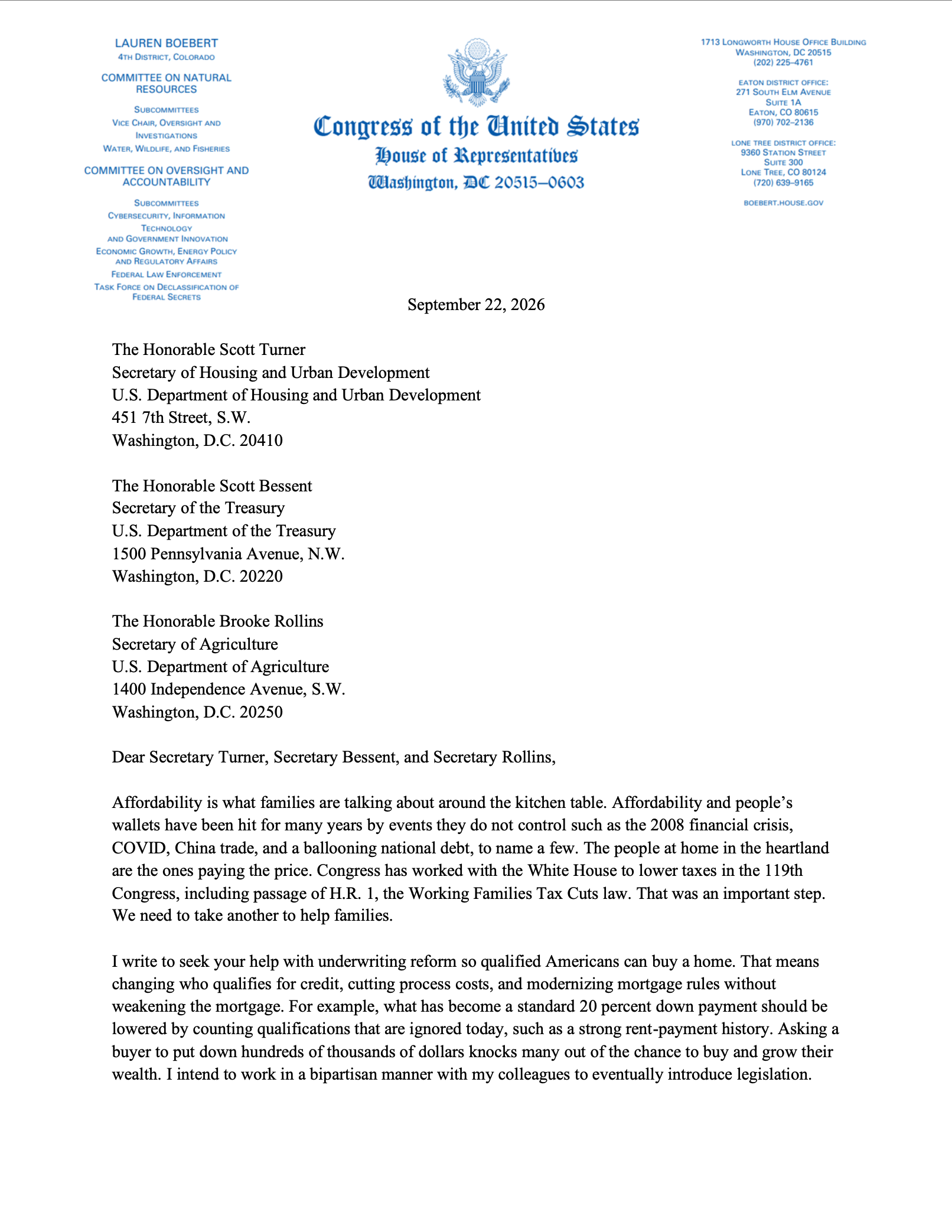 Mortgage Letter 1