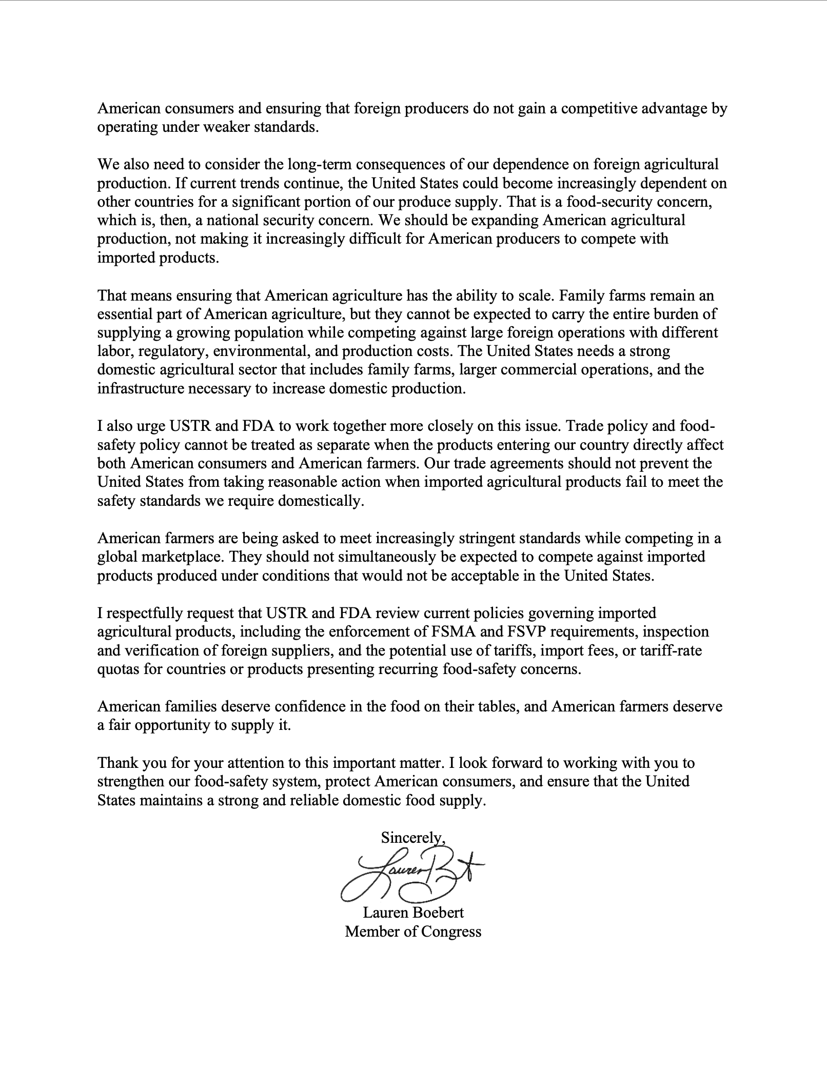USTR/FDA Letter 2