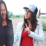 Boebert Takes Cardboard Cut-Out Kamala Harris to the Border Wall