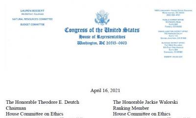 Letter to Theordore E. Deutch and Jackie Walorski